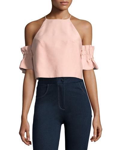 Double Take Cold-shoulder Blouse