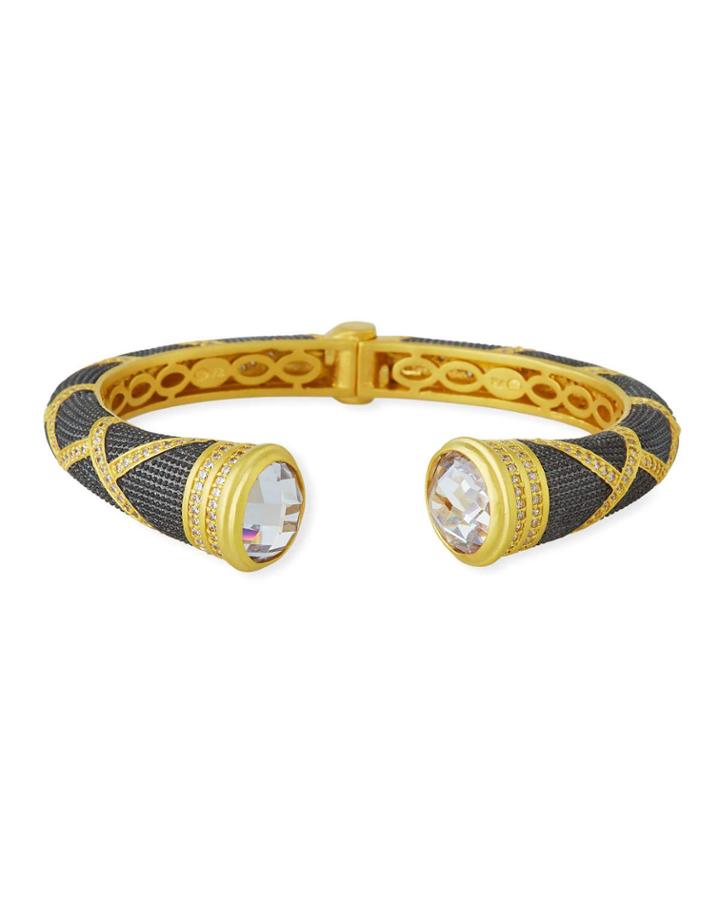 Textured Ornaments Open Cuff Bangle