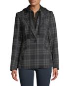 Check Pattern Jacket With Removable Hoodie