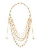 Adjustable Multi-strand Pearly Chain Necklace