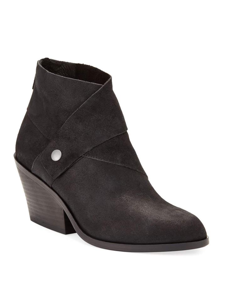 Tag Wrap-snap Leather Booties