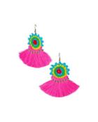 Bright Multi-crochet Fringe Drop Earrings