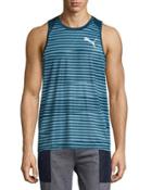 Graphic Mesh Muscle Tank, Blue/teal