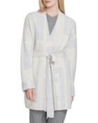 Logo Jacquard Belted Cashmere Cardigan