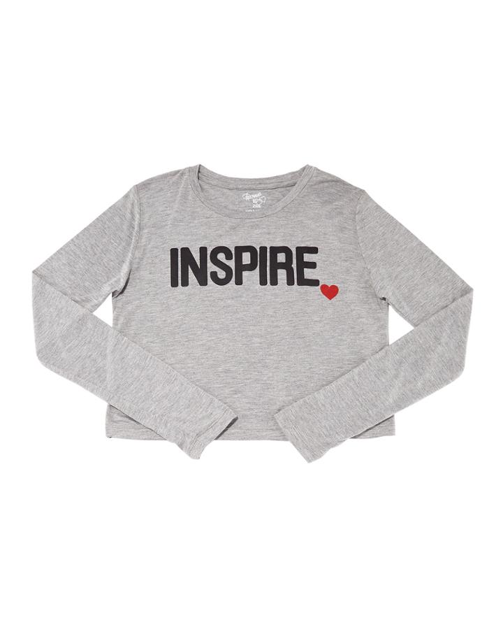 Girl's Inspire Heart Long-sleeve Cropped Tee,