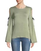 Yara Ribbon Cold-shoulder Tee