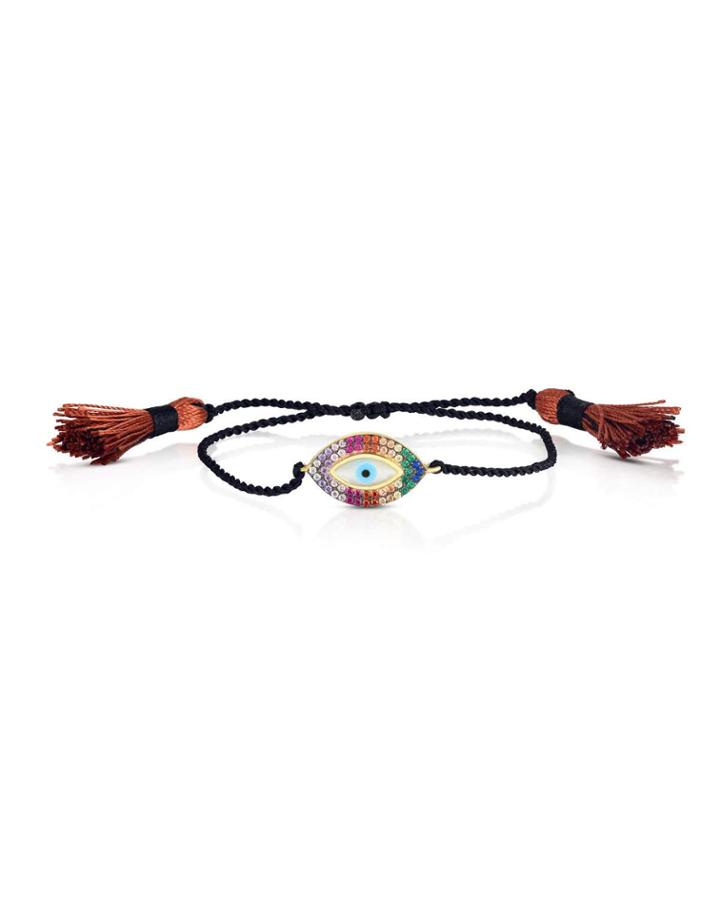 Adjustable Evil Eye Tassel Bracelet