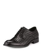 Beethoven Woven Leather Oxford, Black