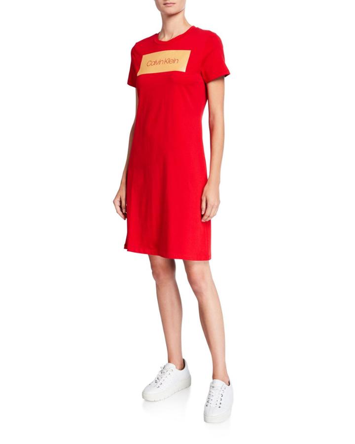 Blocked Logo T-shirt Dress