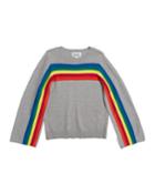 Rainbow Stripe Cotton Sweater,