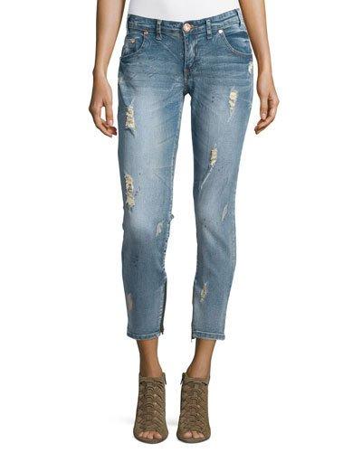 Free Birds Short-rise Capri Jeans, Blue Blonde