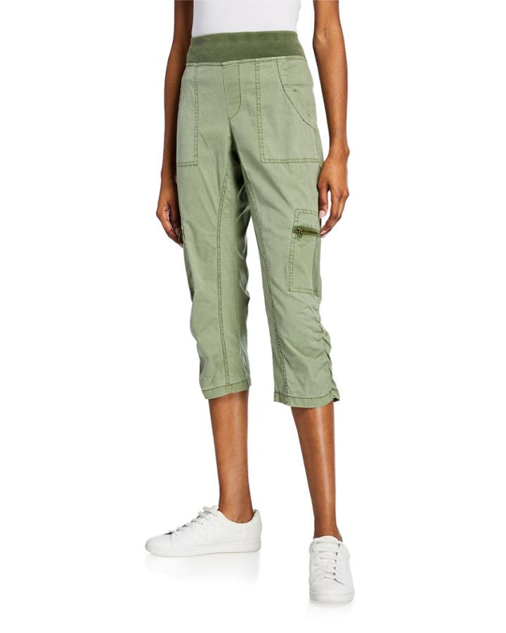 Nadia Ruched Cropped Cargo Pants