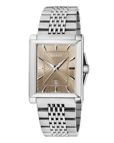 33mm G-timeless Rectangle Bracelet Watch, Brown