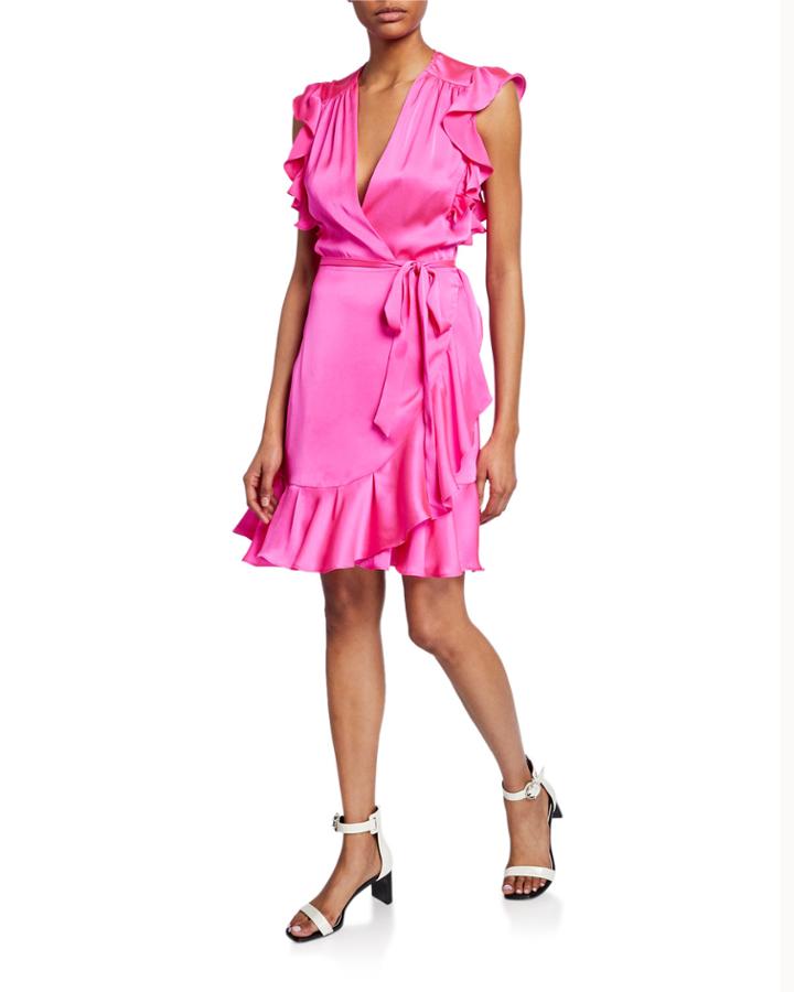 Sleeveless Ruffle Wrap Dress