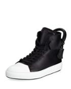 Men's 125mm Leather High-top Sneakers, Black/white