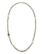 Long Labradorite, Pearl & Diamond Beaded Necklace