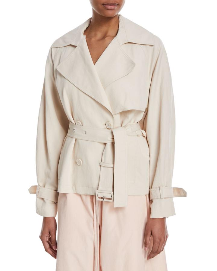 Cropped Double-breasted Trench Coat