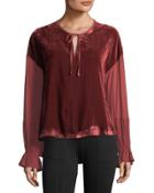 Velvet Peasant Blouse