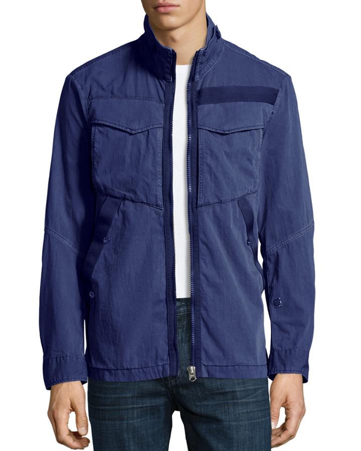 Deline Twill Military Overshirt, Blue