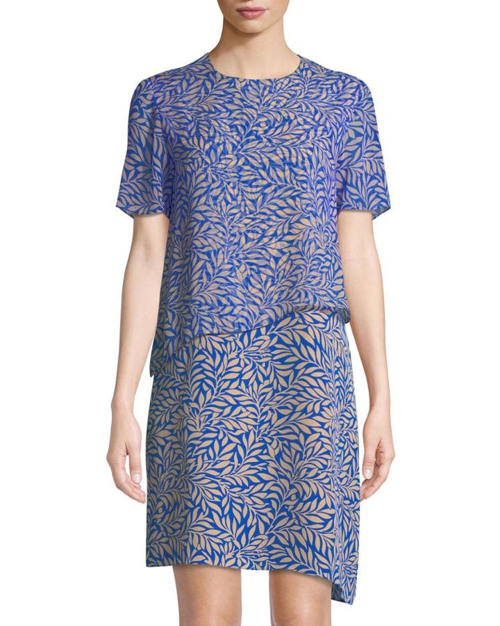 Two-tiered Silk Palm Dress