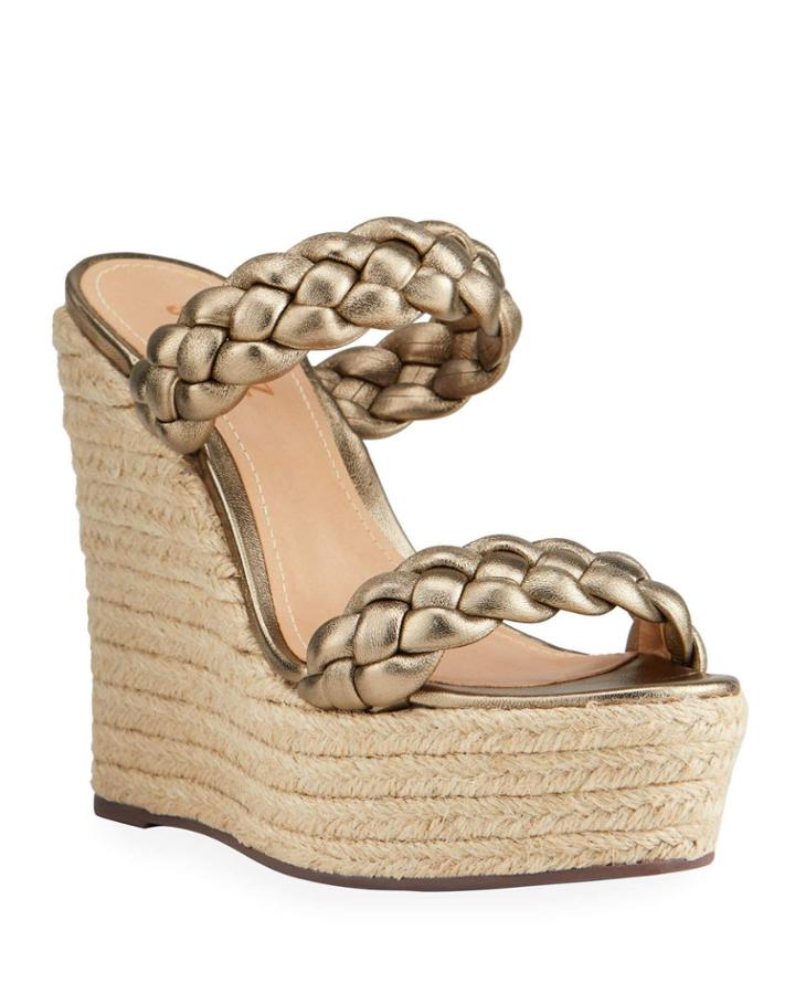 Dyandre Metallic Braided Straps Espadrilles