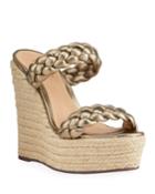 Dyandre Metallic Braided Straps Espadrilles