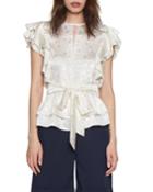 Coffey Printed Tiered Peplum Top