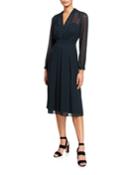 Bolshoi Long-sleeve V-neck Fit And Flare Dress