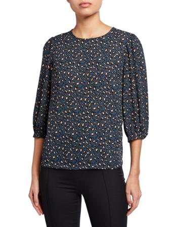 3/4 Blouson-sleeve Top