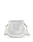 Summer Leather Crossbody Bag, White/biscuit