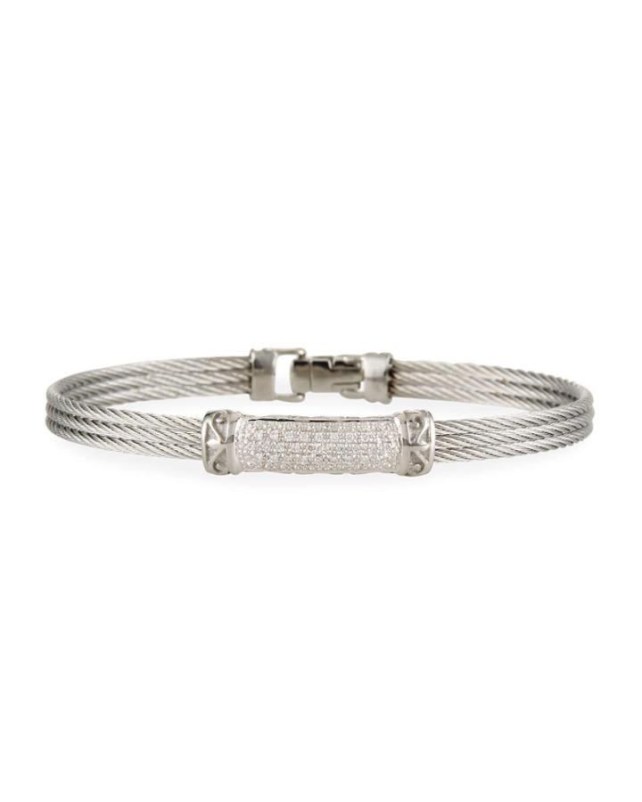 3-row Bangle W/ Diamond Tube Station,