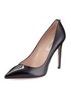 Rockstud Pointed-toe Pump, Black