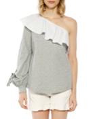Marge One-shoulder Flounce Top