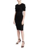 Tiered Fringe Short-sleeve Fitted