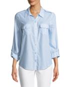 Dumas Pinstriped Button-front