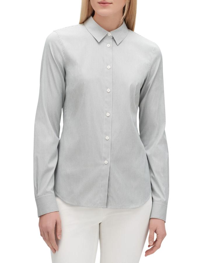 Montego Parkside Striped Button-down Long-sleeve Blouse