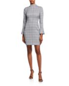 Tweed Heat Set Mock Neck Dress