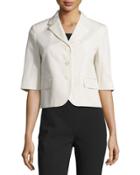 Half-sleeve Button-front Jacket,