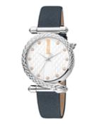 32mm Glam Chic Snake Watch W/ Leather Strap,