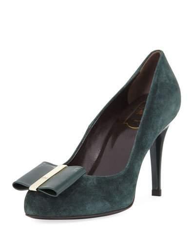 Decollete Smoking Bow Pump, Cipresso