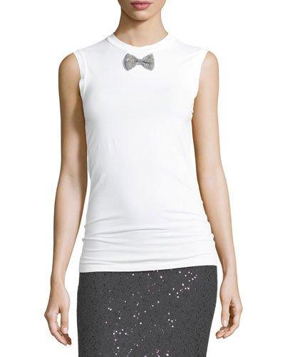 Bow-embellished Jersey Blouse