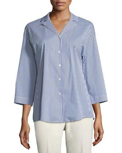 Analeigh Striped Poplin Blouse