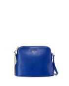 Miky Leather Dome Crossbody Bag, Blue