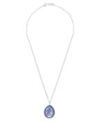 Wonderland Large Teardrop Pendant Necklace In Periwinkle