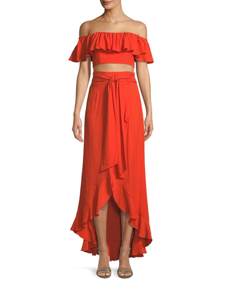 Ruffle Crop Top & A-line Wrap