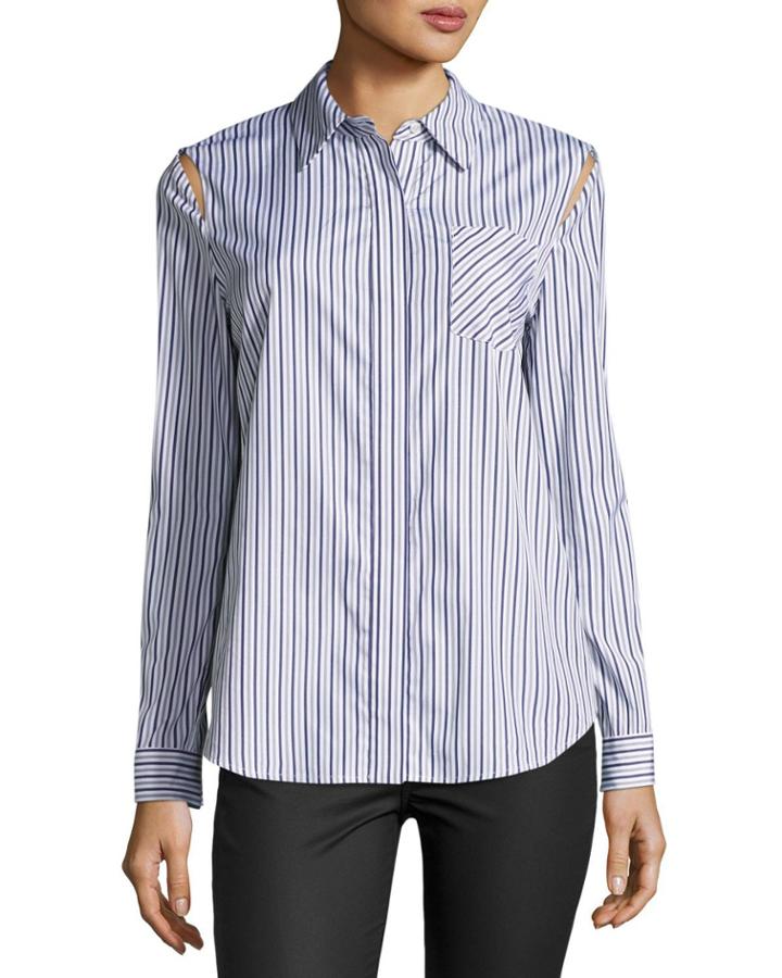 Cassie Button-front Striped