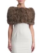S-cut Sable Fur Knit Infinity Scarf/neck-warmer