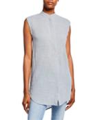 Janiva Sleeveless Button-down