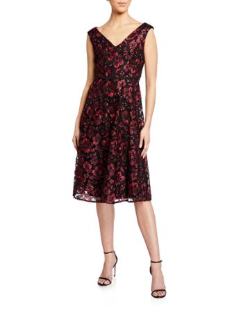 Floral Embroidered Fit-&-flare Dress
