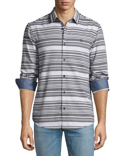 Striped Long-sleeve Shirt, Dark
